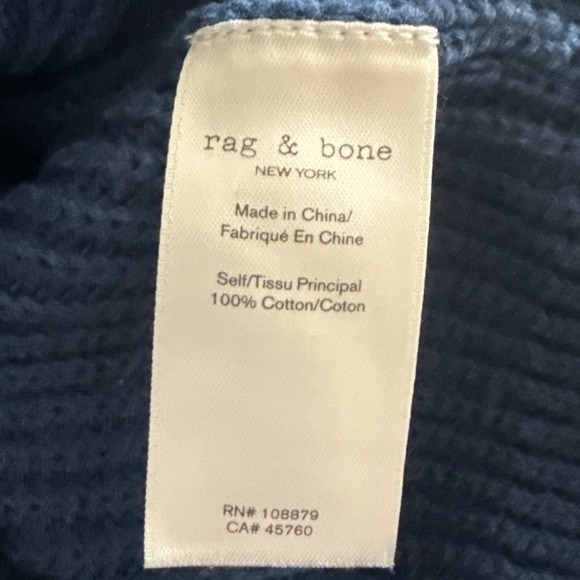 Rag & Bone Blue Ribbed Knit Crewneck Sweater M/M - Picture 6 of 6